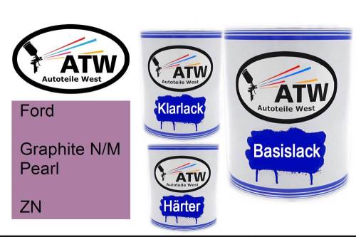Ford, Graphite N/M Pearl, ZN: 1L Lackdose + 1L Klarlack + 500ml Härter - Set, von ATW Autoteile West.